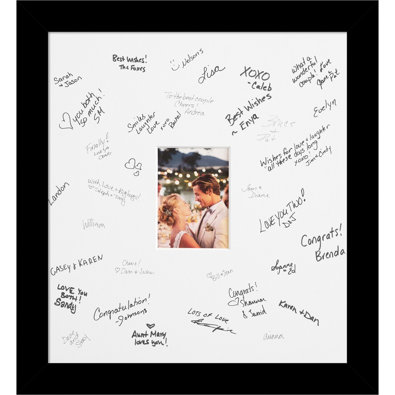 Basic Signature Mat Picture Frame, Photo Frame Wedding Guest Book Alternative, Autograph Picture Mat for Signature Board, Wedding Celebrations Graduations Support Encouragement or Retirement